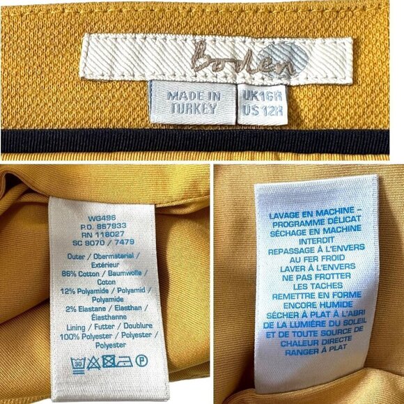 BODEN Mustard Yellow Mini Skirt Size 12R - Picture 3 of 11
